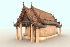 จำลองวัดไทย 3D Model โมเดล