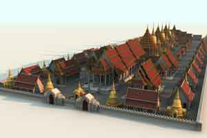 จำลองวัดพระศรีสรรเพชญ์ 3D Model โมเดล จ.อยุธยา