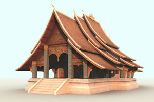 จำลองวัดเชียงคาน 3D Model โมเดล