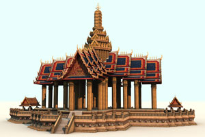 พระที่นั่งจักรวรรดิไพชยนต์ แบบจำลองกราฟริก 3 มิติ 3D Model