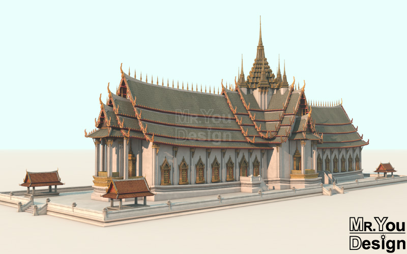 พระที่นั่งสรรเพชญมหาปราสาท ภาพกราฟิก 3มิติ (3D Model)