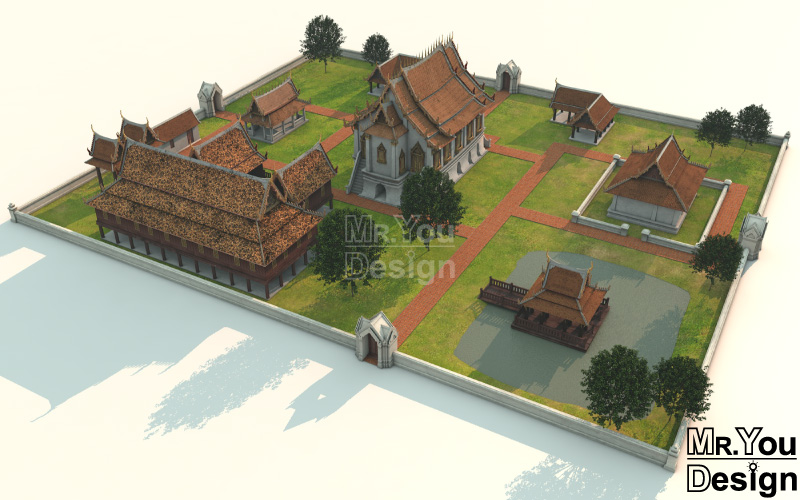 พระตำหนักคำหยาด ภาพกราฟิก โมเดล 3มิติ 3D Model