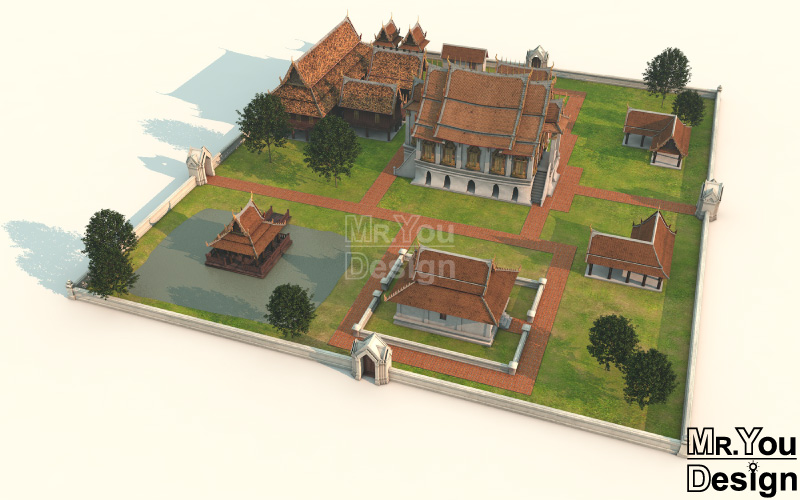 พระตำหนักคำหยาด ภาพกราฟิก โมเดล 3มิติ 3D Model