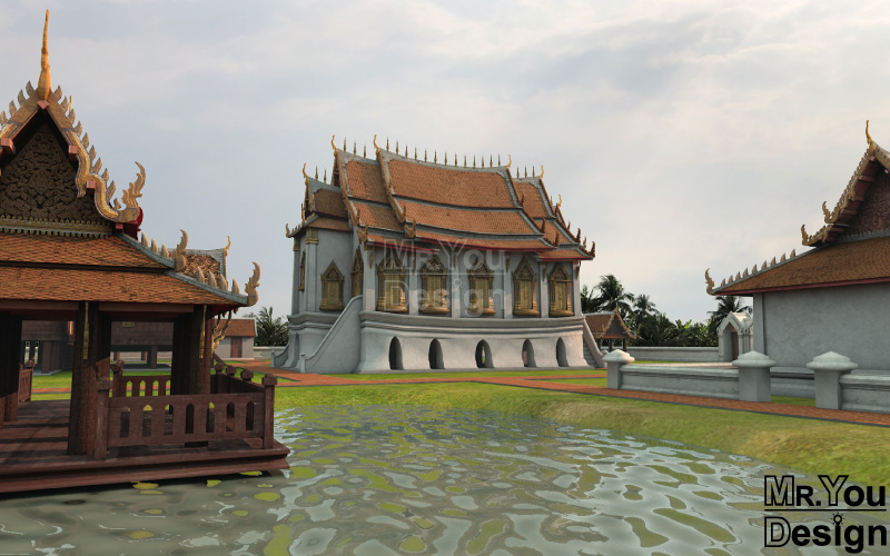 พระตำหนักคำหยาด ภาพกราฟิก โมเดล 3มิติ 3D Model