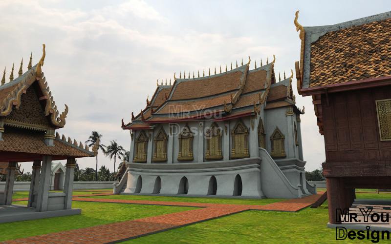 พระตำหนักคำหยาด ภาพกราฟิก โมเดล 3มิติ 3D Model