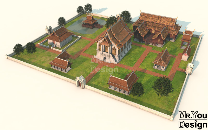 พระตำหนักคำหยาด ภาพกราฟิก โมเดล 3มิติ 3D Model