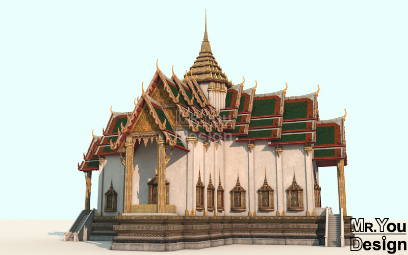 พระที่นั่งสุริยาศน์อมรินทร์ โมเดลกราฟิก 3มิติ 3D Model