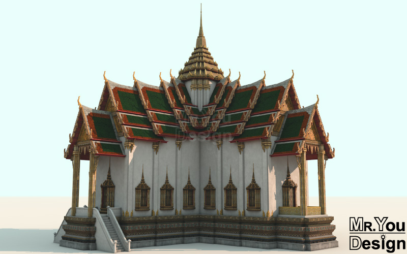 พระที่นั่งสุริยาศน์อมรินทร์ โมเดลกราฟิก 3มิติ 3D Model