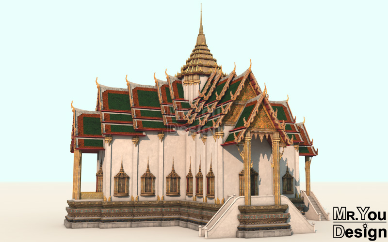 พระที่นั่งสุริยาศน์อมรินทร์ โมเดลกราฟิก 3มิติ 3D Model