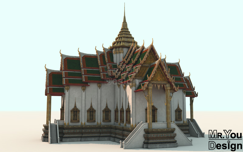 พระที่นั่งสุริยาศน์อมรินทร์ โมเดลกราฟิก 3มิติ 3D Model