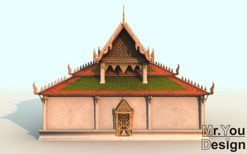 จำลองวัดไทย 3D Model Thai temple 3D โมเดล