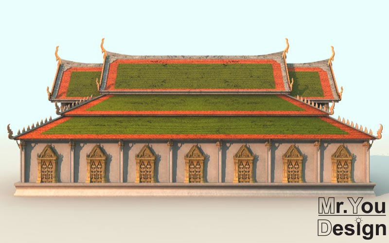 จำลองวัดไทย 3D Model Thai temple 3D โมเดล