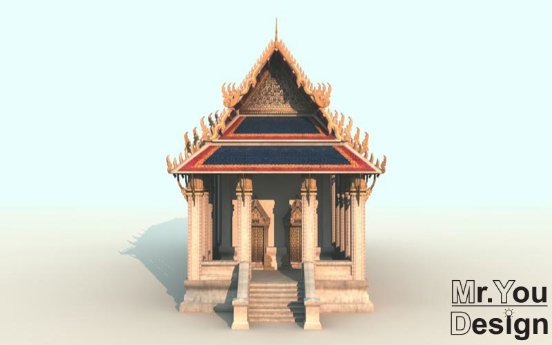 จำลองวัดไทย 3D Model Thai temple 3D โมเดล