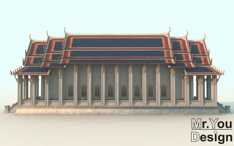 จำลองวัดไทย 3D Model Thai temple 3D โมเดล