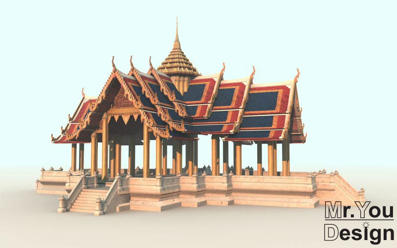 จำลองวัดไทย 3D Model Thai temple 3D โมเดล