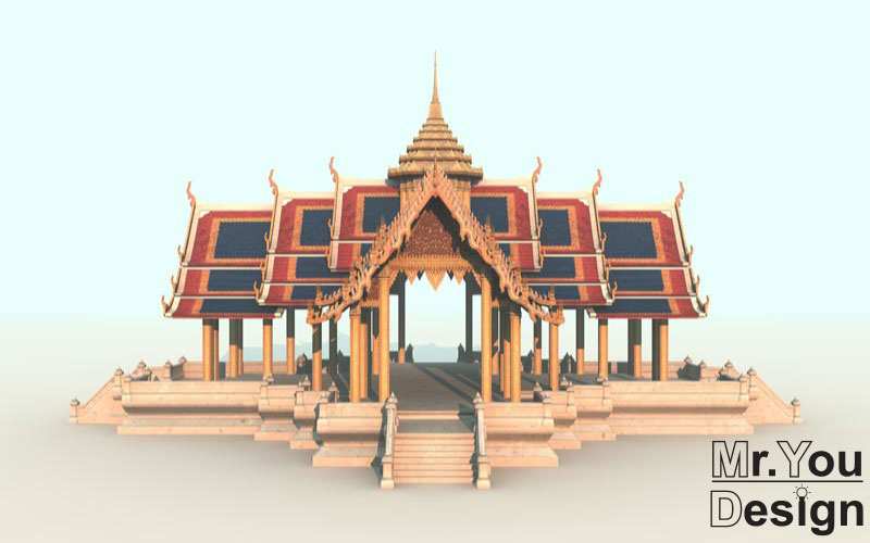 จำลองวัดไทย 3D Model Thai temple 3D โมเดล