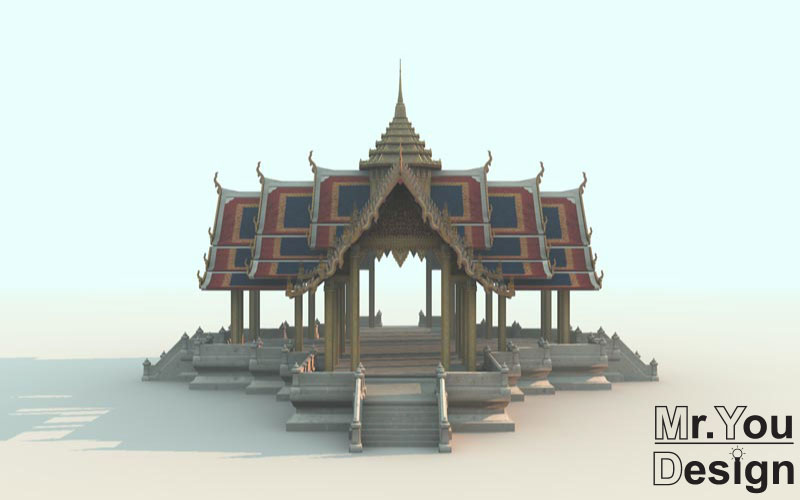 จำลองวัดไทย 3D Model Thai temple 3D โมเดล