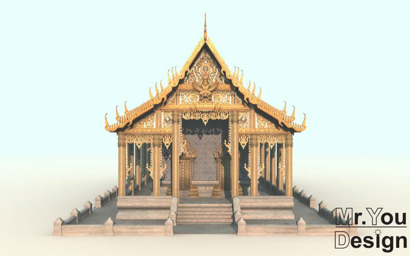 จำลองวัดไทย 3D Model Thai temple 3D โมเดล