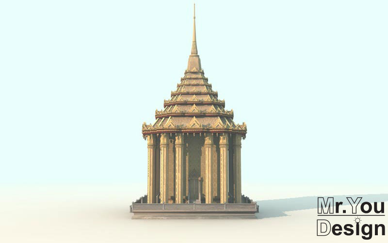 จำลองมณฑปปราสาท 3D Model Thai temple 3D โมเดล