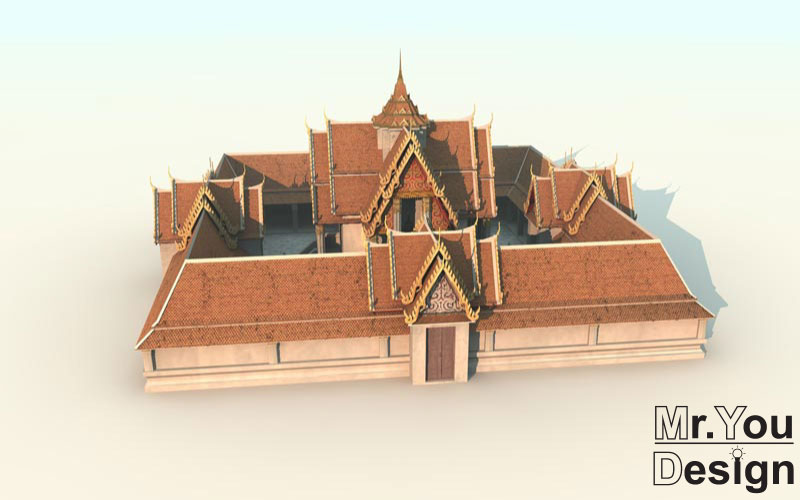 จำลองวัดไทย 3D Model Thai temple 3D โมเดล