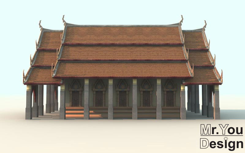 จำลองวัดไทย 3D Model Thai temple 3D โมเดล